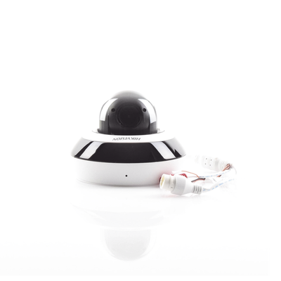 Mini Domo PTZ IP 4 Megapixel / 4X Zoom / H.265+ / 20 mts IR EXIR / WDR / PoE / IK10 /Exterior IP66 / DarkFighter / Micrófono Integrado / Micro SD