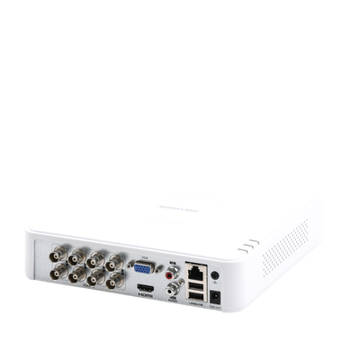 DVR 2 Megapixel (1080P) lite / 8 Canales TURBOHD / AcuSenseLite (Busqueda Inteligente Personas Vehiculos) / 1 Bahía de Disco Duro / H.265+ / Audio por Coaxitrion/ Detección de movimiento 2.0 / Salida de vídeo Full HD