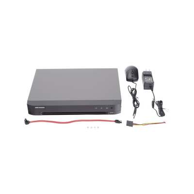 [Audio Bidireccional] DVR 4 Canales TurboHD + 1 Canal IP / 2 Megapixel (1080p) Lite / Acusense Lite (Evita Falsas Alarmas) / Audio por Coaxitron / 1 Bahia de Disco Duro / H.265+ / Salida de Vídeo Full HD