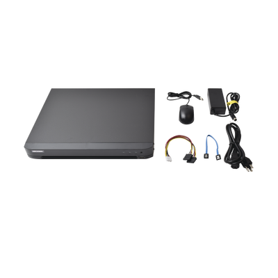 DVR 8 Megapixel / 4 Canales TURBOHD + 4 Canales IP / 1 Bahía de Disco Duro / 4 Canales de Audio / 4 Entradas de alarma / Vídeoanálisis
