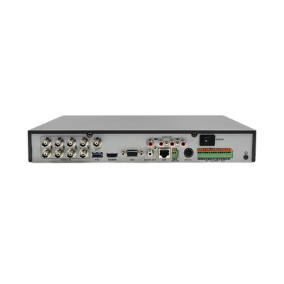 DVR/NVR PENTAHÍBRIDO 10 Canales (8+2) / 8 Canales Turbo HD hasta 3 Megapixeles / 2 Canales IP hasta 4 Megapixeles / Compresión de video avanzada / Hik-Connect P2P / Video análisis / Salida de video 4K / Entradas y Salidas de Audio y A