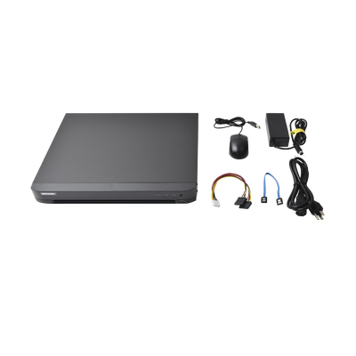 DVR 4 Megapixel Lite / 16 Canales TURBOHD + 8 Canales IP / 2 Bahías de Disco Duro / 1 Canal de Audio / Salida de Vídeo en 4K