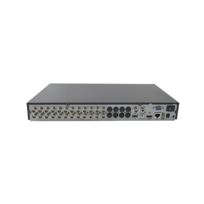 DVR 4 Megapixel / 24 Canales TURBOHD + 8 Canales IP / 2 Bahías de Disco Duro / 1 Canal de Audio / Videoanalisis