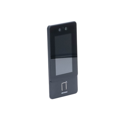 Terminal Min Moe PoE & WiFi de Reconocimiento Facial y Huella con Lector MIFARE / Exterior IP65  / Hasta 1.5 mts en Lectura de Rostro / Soporta P2P / 1,500 Rostros / 3,000 Huellas / Salida 12 Vcd para Chapa / PoE / SIP Estandar / HIK-IA