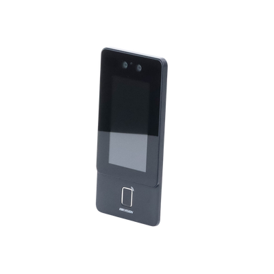 Terminal Min Moe PoE & WiFi de Reconocimiento Facial y Huella con Lector MIFARE / Exterior IP65  / Hasta 1.5 mts en Lectura de Rostro / Soporta P2P / 1,500 Rostros / 3,000 Huellas / Salida 12 Vcd para Chapa / PoE / SIP Estandar / HIK-IA