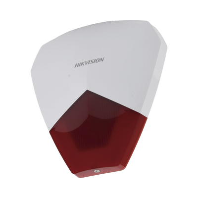 Sirena Estrobo Cableada Hikvision / Ideal para cualquier Panel de Alarma / Roja / 105 dB / Protección IP54