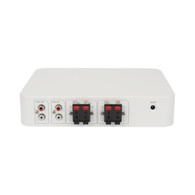 Amplificador una Zona | 2 Canales | 30 W por Canal | Conexión Bluetooth | Salida 4-8 Ω x 2 | 100V COM x 2 | Uso Interior