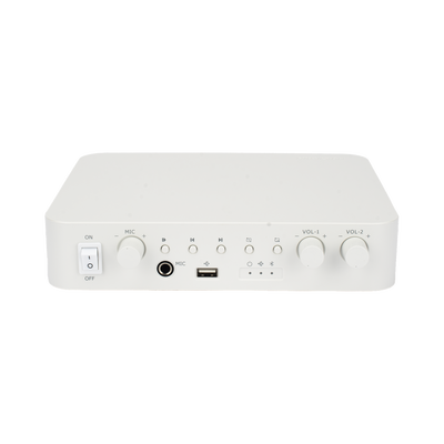 Amplificador una Zona | 2 Canales | 30 W por Canal | Conexión Bluetooth | Salida 4-8 Ω x 2 | 100V COM x 2 | Uso Interior