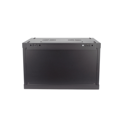 Gabinete para Montaje en Pared - Piso / Puerta de Cristal Templado / Cuerpo Fijo / 6 Unidades de Rack / 19" / Fabricado en Acero