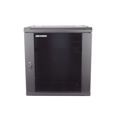 Gabinete para Montaje en Pared - Piso / Puerta de Cristal Templado / Cuerpo Fijo / 12 Unidades de Rack / 19" / Fabricado en Acero