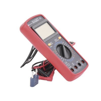 KIT Multímetro Digital DT9205A 600 Vcc /  Vca  CATII,  con Pantalla LCD. Incluye Batería ER-9V de 9V