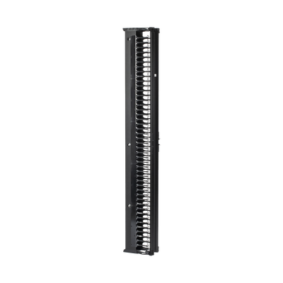 Organizador Vertical CableTek, Doble (Frontal y Posterior), Para Rack Abierto de 45 Unidades, 6 in de Ancho, Color Negro