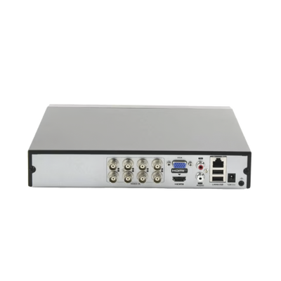 DVR 8 Canales TurboHD + 2 Canales IP / 2 Megapíxel (1080P) Lite / Acusense Lite (Evita Falsas Alarmas) / Audio por Coaxitron / 1 Bahía de Disco Duro / H.265+ / 1 Canal de Audio / Salida de Vídeo Full HD