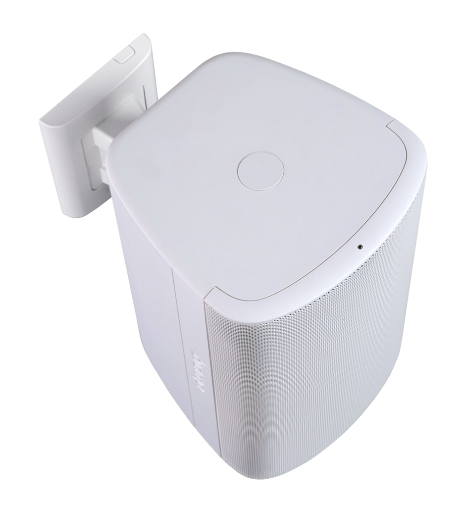 BIAMP Desono DX-S5-W Altavoz coaxial de alto rendimiento para montaje en superficie, interiores y exteriores, color blanco, de 5" controlador de compresión de alta frecuencia; funcionamiento a 8 ohmios o 70 V/100 V; incluye soporte ClickMount. PAR