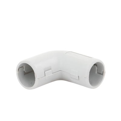 Unión en "L" (Codo) para tubería rígida, recomendado para cable eléctrico, PVC Auto-extinguible, de 16 mm