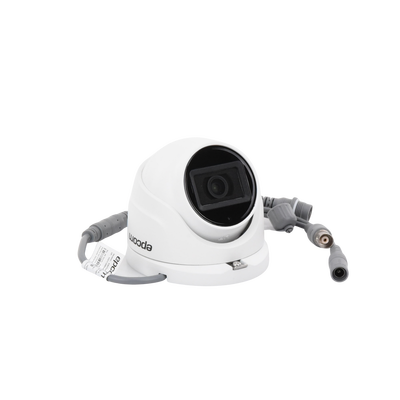 AUDIO POR COAXITRON / Turret TURBOHD 5 Megapixel / Angulo de vision 85.5° / Lente 2.8 mm / 30 mts IR EXIR / Exterior IP67 / 4 Tecnologías / dWDR