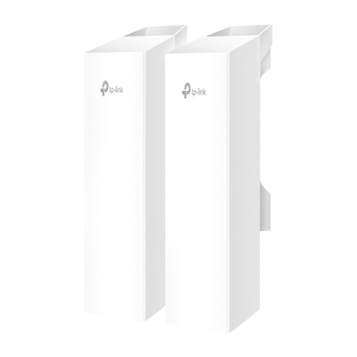 KIT de Enalce Inalámbrico Omada para Exterior / Frecuencia de 5GHz / Emparejamiento Automático / 3 puertos Gigabit / PoE Pasivo 24 Vcc o 802.3 PoEaf / Antena Direccional de 7 dBi MIMO 2x2 / Adminsitración Remota Mediante Omada
