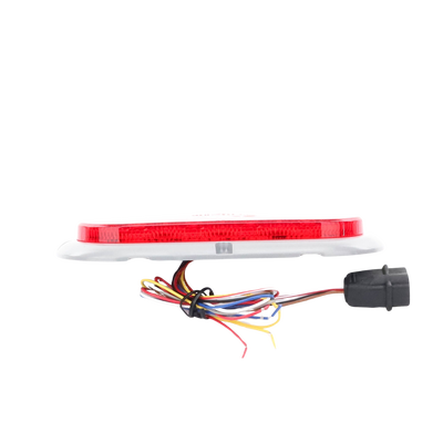 Plafón Ovalado de 7.5" Para Camiones de Transporte, 18 LED Ultra Brillantes, Color Rojo/Claro/Ambar