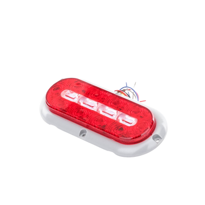 Plafón Ovalado de 7.5" Para Camiones de Transporte, 18 LED Ultra Brillantes, Color Rojo/Claro/Ambar
