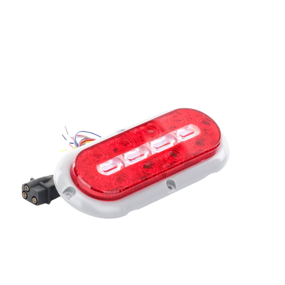 Plafón Ovalado de 7.5" Para Camiones de Transporte, 18 LED Ultra Brillantes, Color Rojo/Claro/Ambar