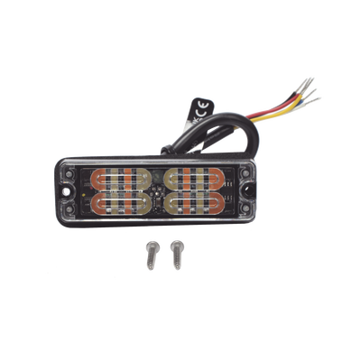 Luz Perimetral, 12 LED Ultra Brillantes, Color Ámbar / Claro