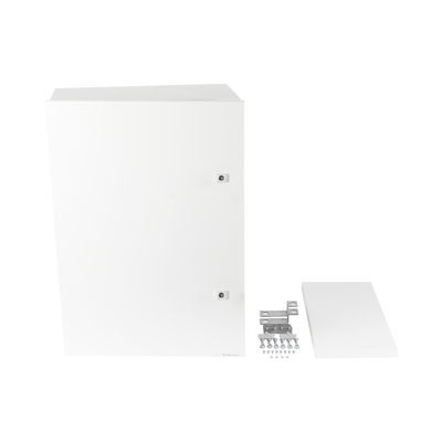 Gabinete para instalación de 2 Baterías PL110D12, Fabricado en Lámina Galvanizada, Accesorios para piso o poste (No incluidos)
