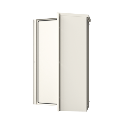 Gabinete Acero Galv. para 3 Bat. PL110D12. Puerta Sin Ventilación. Acc. de piso o poste No incluidos (400 x 1060 x 300mm).