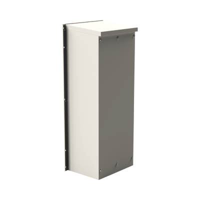 Gabinete Acero Galv. para 3 Bat. PL110D12. Puerta Sin Ventilación. Acc. de piso o poste No incluidos (400 x 1060 x 300mm).