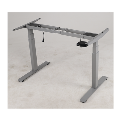 Base de Escritorio Motorizado Profesional / Altura Ajustable 60-125cm / Estructura Estable / Funcionamiento Suave / 3 Preset de Posiciones / Color Gris / Soporta hasta 100Kg de carga