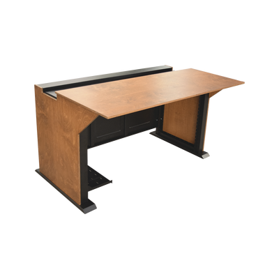 Consola Profesional para Monitoreo | Con Porta PC | Con Tomacorriente | Tapas Removibles | Color Negro y Nogal con Veta | Lamina de Acero Rolado Calibre 18 | Pintura en Polvo Electrostática.