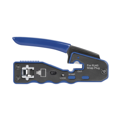 Herramienta de Corte y Terminado de Plugs Pass Through RJ45, Acero al Carbón y Mango Ergonómico ABS + TPR.