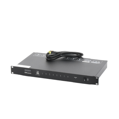 Secuenciador de Potencia | 8 Salidas | Delay de activación de 1 segundo | Recomendado para rack de amplificación, Videowall, o equipos de alta potencia.