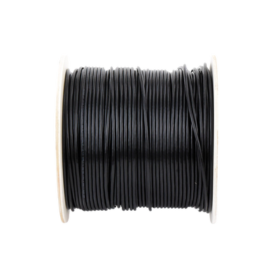Bobina de cable de 305 m (1000 ft) Cat5e, Aleación de Cobre y Aluminio (CCA), color Negro, Uso Intemperie, Doble Forro