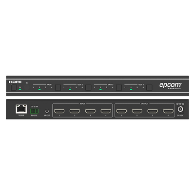 Matriz HDMI 4×4 | Video Wall | Seamless Switch | 10 Modos de Visualización |  4K@60Hz 4:4:4 | HDMI 2.0b y HDCP 2.2 | Control vía Web, IR, RS-232 y TCP/IP