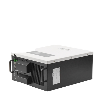 Inversor / Cargador para sistemas tipo isla de 48Vcc/120VCA de 2500W onda sinusoidal pura con controlador MPPT. Administre una fuente fotovoltaica, la red eléctrica y recargue su banco de baterías y su consumo sin problemas.