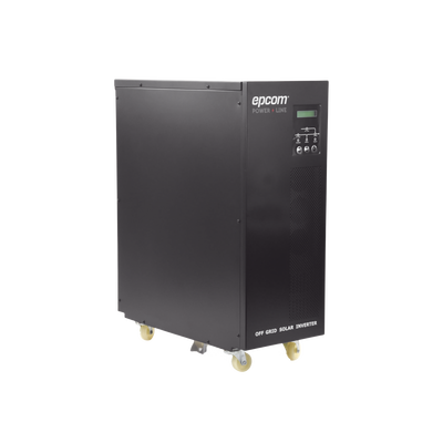 Inversor / Cargador para sistemas tipo isla de 192Vcc/120VCA de 5000W onda sinusoidal pura con controlador MPPT. Administre una fuente fotovoltaica, la red eléctrica y recargue su banco de baterías y su consumo sin problemas.