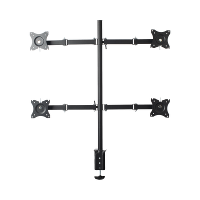 Montaje de Escritorio articulado para 4 monitores de 13 a 27" /  Soporta hasta 15 kg / Vesa 75 x 75 / 100 x 100 / Acero