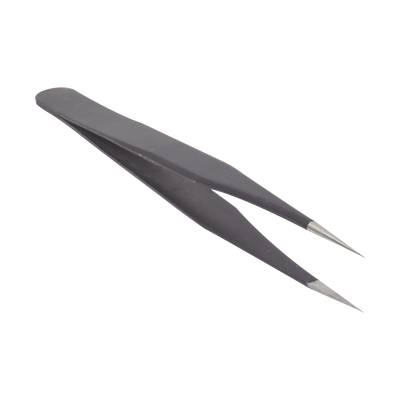 Pinzas Antiestáticas Inoxidable con Pintura Antiestática. Mango Ancho, Punta Afilada.