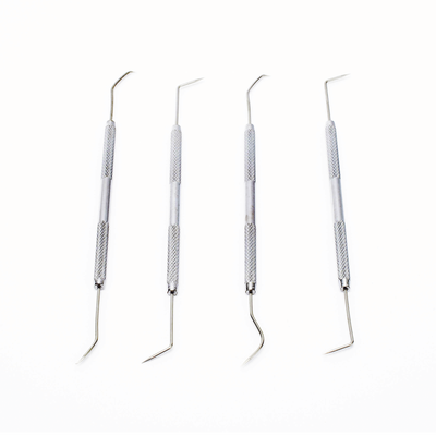 Juego de 4 herramientas con ganchos de apoyo para soldar.