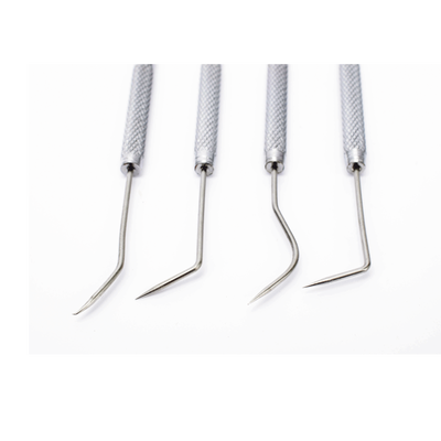 Juego de 4 herramientas con ganchos de apoyo para soldar.