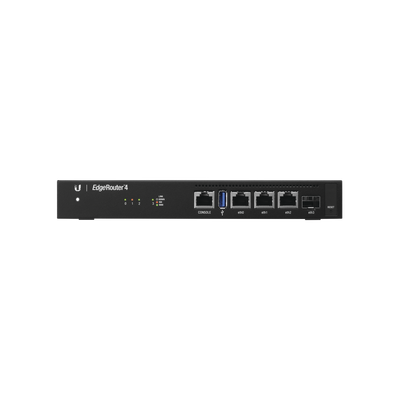 EdgeRouter 4, con 3 puertos 10/100/1000 Mbps + 1 puerto SFP, con funciones avanzadas de ruteo