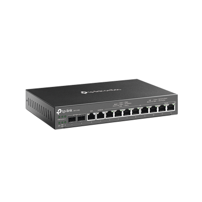 Router Omada VPN / SDN Multi-WAN 1G / Switch con PoE y Controlador  / 2 puerto WAN/LAN SFP 1G / 1 Puerto RJ45 WAN / 1 Puerto WAN/LAN RJ45 / 8 Puertos PoE+ LAN RJ45 /  24,980 Sesiones Concurrentes / Administración por Controlador Omada o Stand-Alone