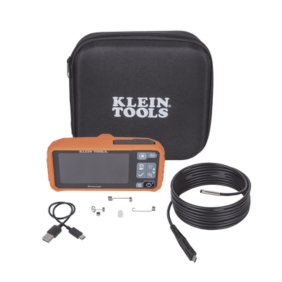 Cámara Boroscopio de Inspección 5.5mm 720p USB-C,  LCD 4.3" Color, Cuello de Cisne Nylon de 10' (3m) con Imán, Espejo, 6 LED´s. Batería Io-Li Recargable. Ideal en Electricidad, HVAC, Plomería y Aviación