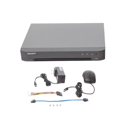 DVR 4 Megapixel / 16 Canales TURBOHD + 8 Canales IP / 1 Bahía de Disco Duro / Audio por Coaxitron / Evita Falsas Alarmas / Salida de Video en Full HD