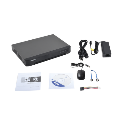 DVR 8 Megapixel / 8 Canales 4K TURBOHD + 8 Canales IP / 1 Bahía de Disco Duro / 4 Canales de Audio / 8 Entradas de alarma / Vídeoanálisis
