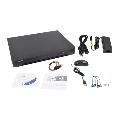 DVR 8 Megapixel / 16 Canales 4K TURBOHD + 16 Canales IP / 2 Bahía de Disco Duro / 4 Canales de Audio / 16 Entradas de alarma / Vídeoanálisis