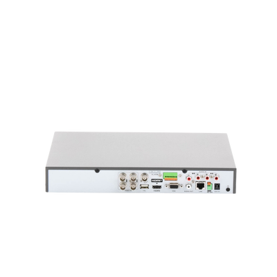 DVR 4 Canales TurboHD + 4 Canales IP / 8 Megapixel (4K) / Acusense (Evita Falsas Alarmas) / Audio por Coaxitron / 1 Bahía de Disco Duro / 4 Entradas de Alarma / 1 Salida de Alarma / Detección de Rostros / H.265+