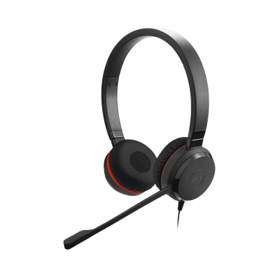 Jabra Evolve 30 Duo con conexión USB / 3.5mm, micrófono con cancelación de ruido y controlador en el cable con botones e indicadores LED (5399-829-309)