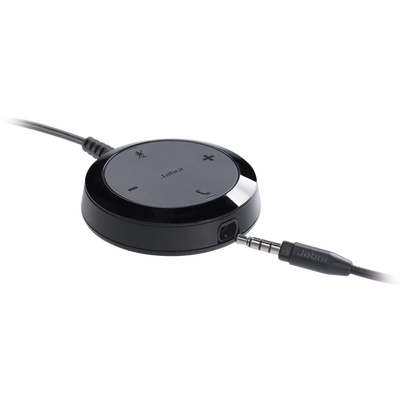 Jabra Evolve 30 Duo con conexión USB / 3.5mm, micrófono con cancelación de ruido y controlador en el cable con botones e indicadores LED (5399-829-309)