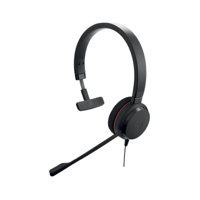Jabra Evolve 30 Mono con conexión USB / 3.5mm, micrófono con cancelación de ruido y controlador en el cable con botones e indicadores LED, Certificación Microsoft Teams (5399-823-309)